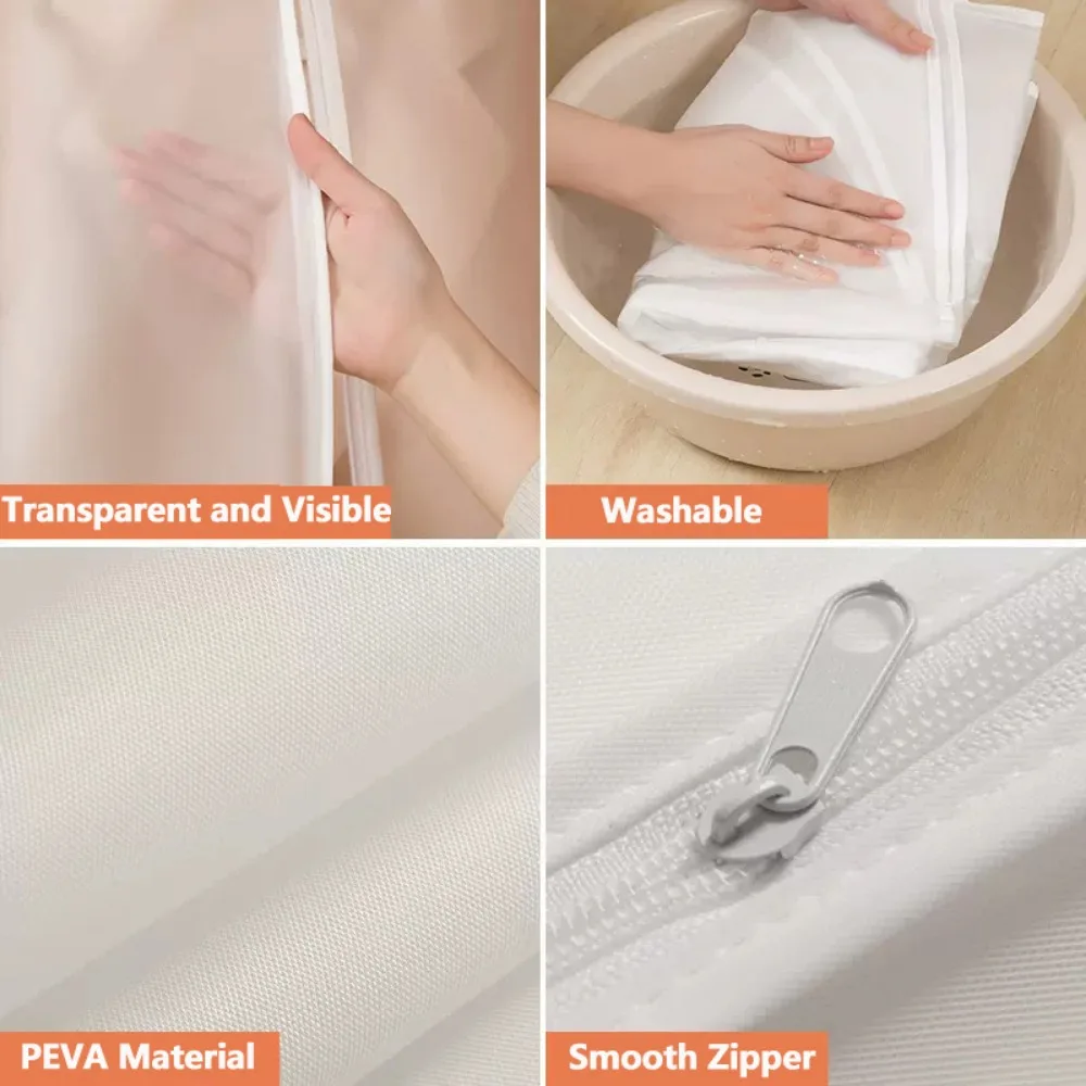 Dust Proof Garment Protector Cover Bag Fully Enclosed Clothe Cover with Zipper Suit Coat Storage Bag Hanging Clothes Storage Bag