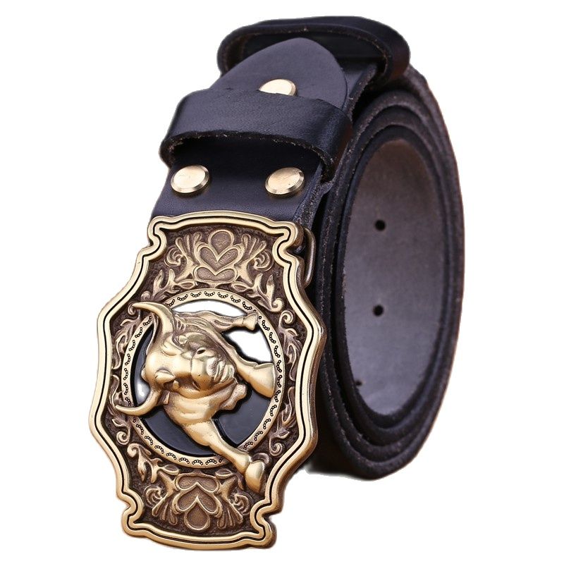 big buckle real leather belts for men mens belts luxury 100% genuine leather camel brown punk cowhide Chinese style high quality