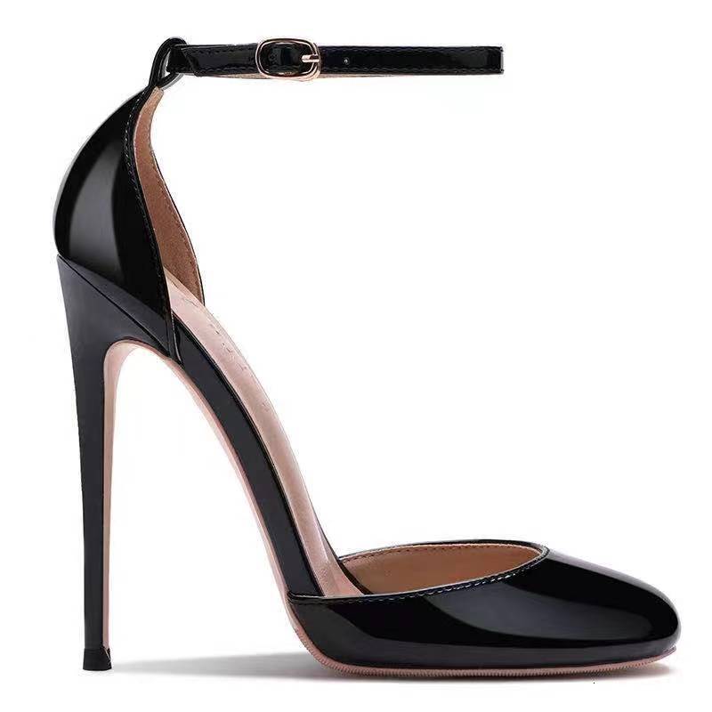 Round Toe Buckle Fashionable High Heels, Plus Size Dress Shoes, Sexy And Versatile Style 68