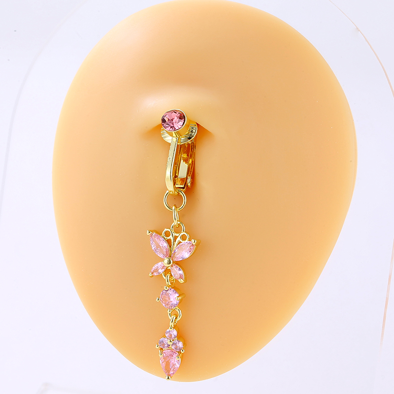 Faux Fake Belly Butterfly Fake Belly Piercing Heart Clip On Umbilical Navel Fake Pircing Butterfly Cartilage Earring Clip