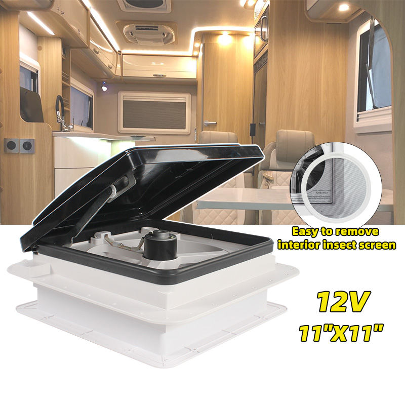 TYTXRV 11'' CE Manual control Caravan accessories roof Motorhomes vents 12V fan without LED camper window Recreational Vehicle