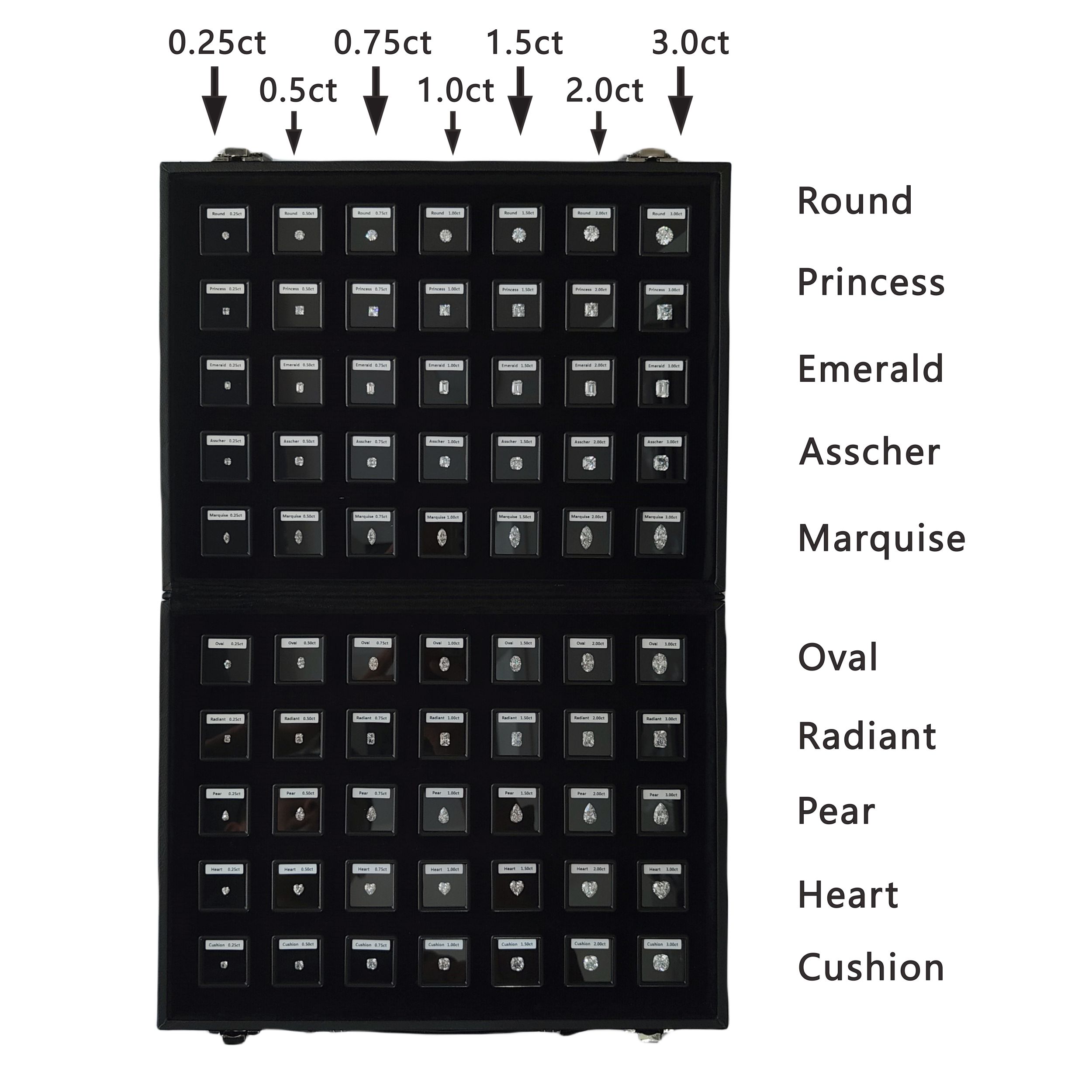 Diamond Special Shapes Of Cubic Zirconia Loose 0.25-3 Carat Weight Size Set Display Tools Box Diamond Tester Master Set