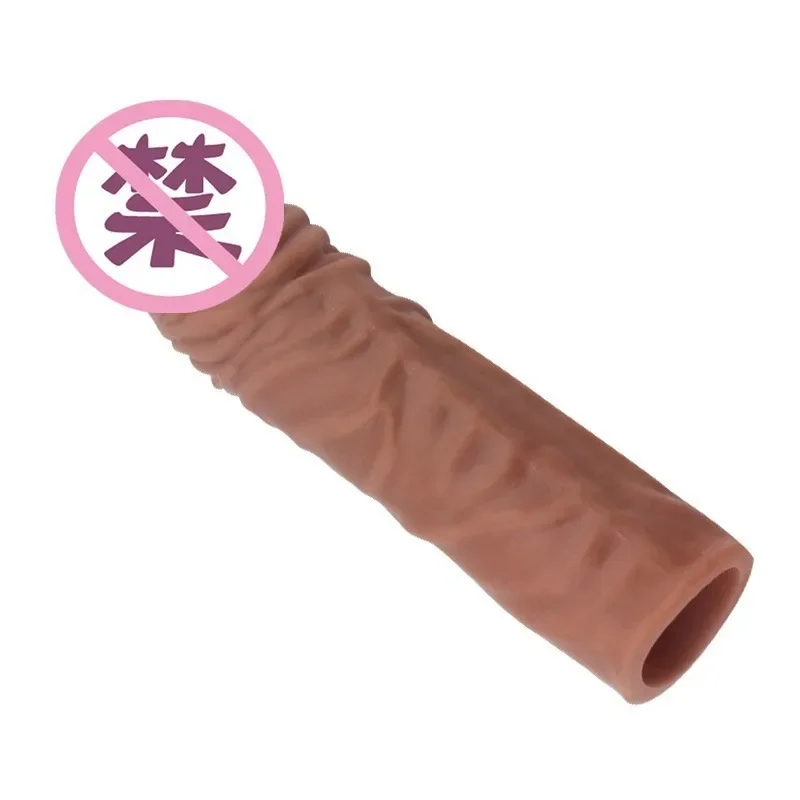 Reuse Condom Penis Extender for Men Condoms Adult Penis Sleeve Enlargement Cock Rings