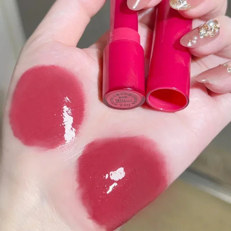 8-color jelly lipstick mirror gloss solid color lip color glass tea red brown lip color coloring cosmetics 240705