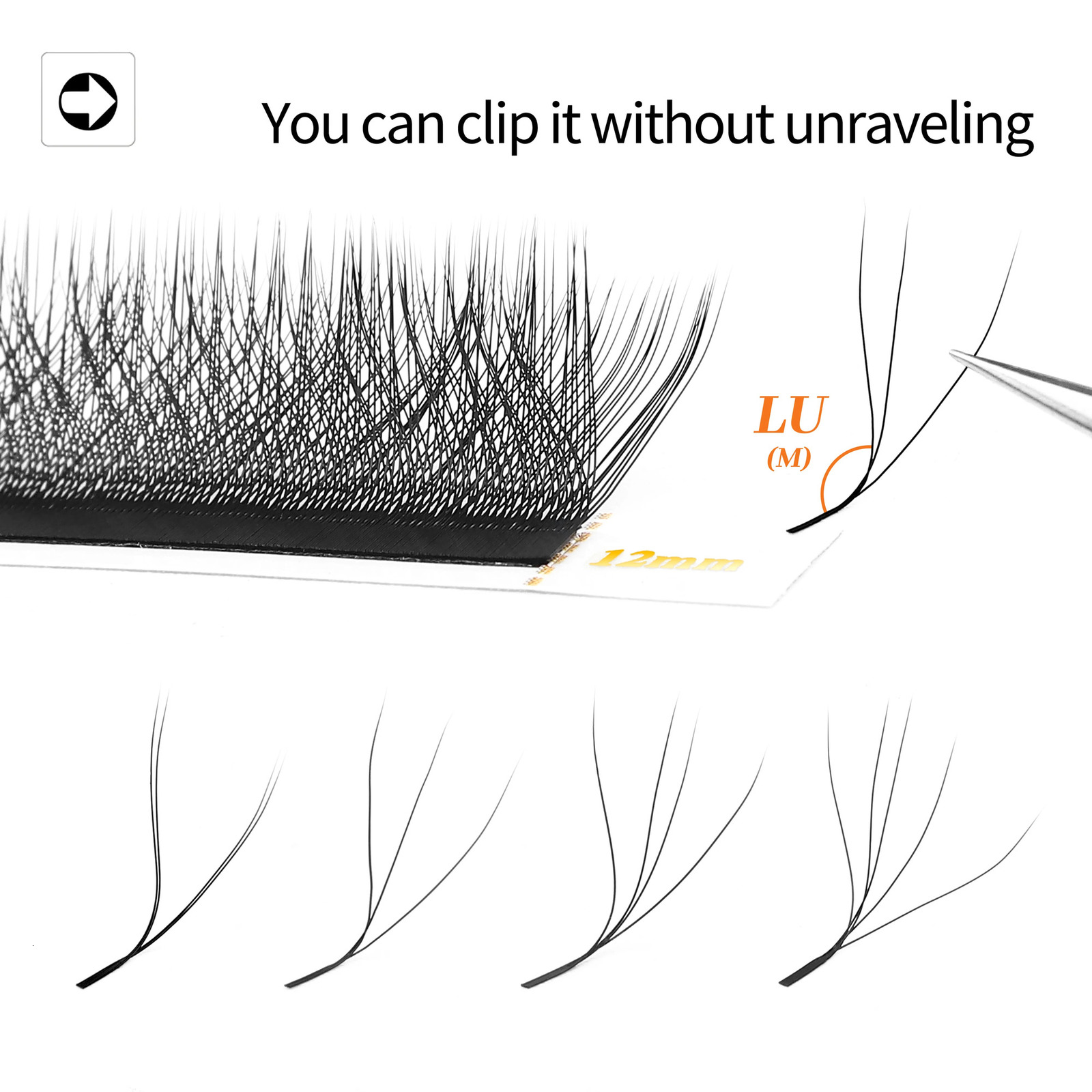 XIUSUZAKI L/LU/M Curl YY 3D 4D 5D W Shape Eyelash Extension Hand Woven Soft Light Natural Lashes Premade Volume Fan Eyelashes 240624