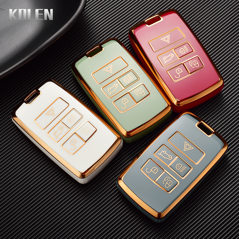 Plating TPU Car Key Case Shell Cover Fob For Land Rover Range Rover Evoque Discovery Sport Velar For Jaguar XE XF E-Pace F-Pace