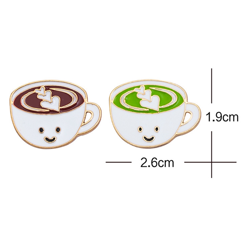 Cute Mini Variety of Coffee Enamel Pin Coffee Cup Green Tea Cup Brooches Bag Lapel Pin Clothes Badge Jewelry Gift for Barista