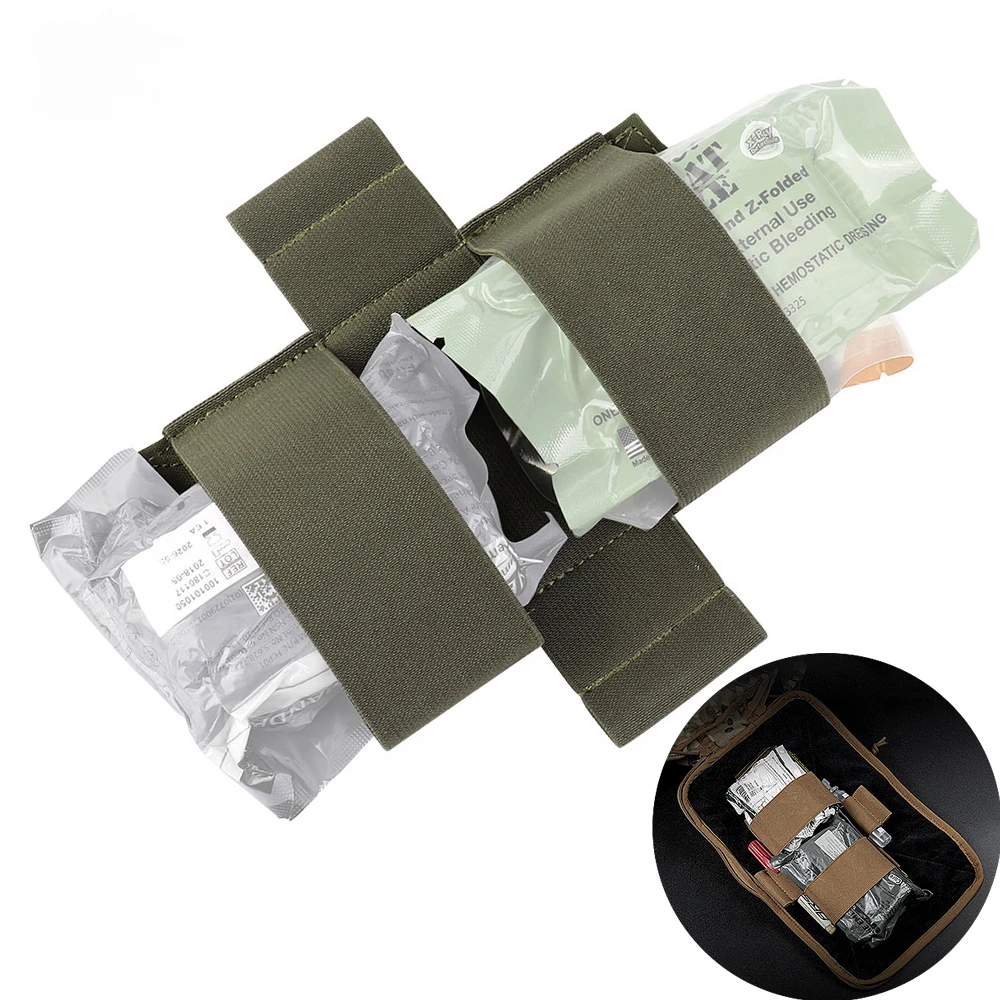 IFAK Pouch Medical Insert Elastic Loop Fastener Organizer Secure Emergency Bandage Chemlight Trauma Shears Hunting Accessories