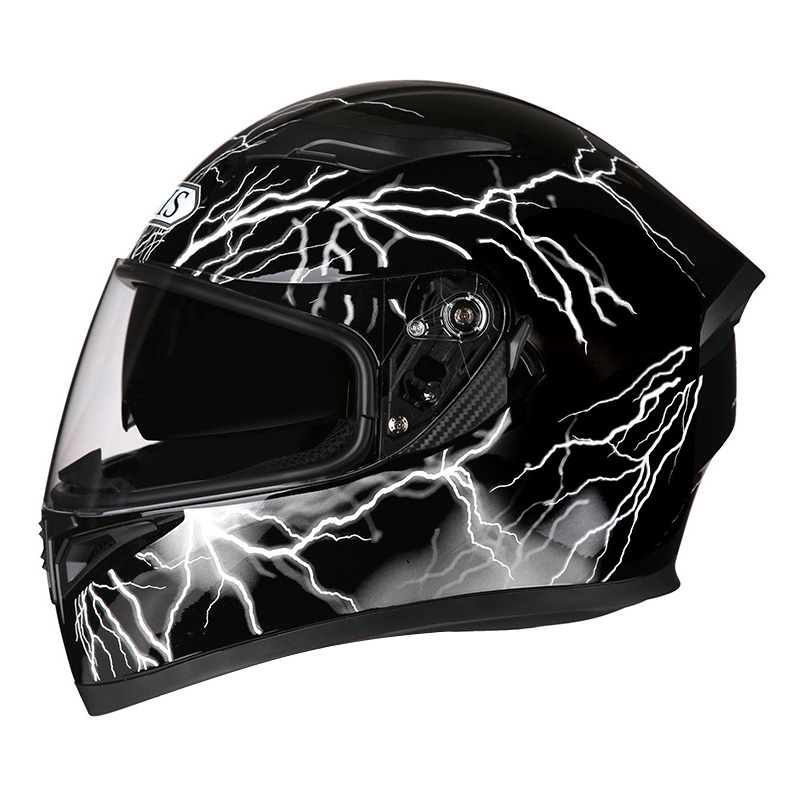 Full Face Motorcycle Helmet Motocross Motorbike Riding Helmet for Moped Scooter Cruiser Cascos Para Motos Four Seasons Unisex