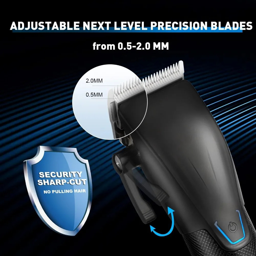Professional Hair Clippers and Trimmer Kit for Men Barber Clipper Set Cordless Hair Cutting Beard Trimmer Grooming Haircut Kit 240624