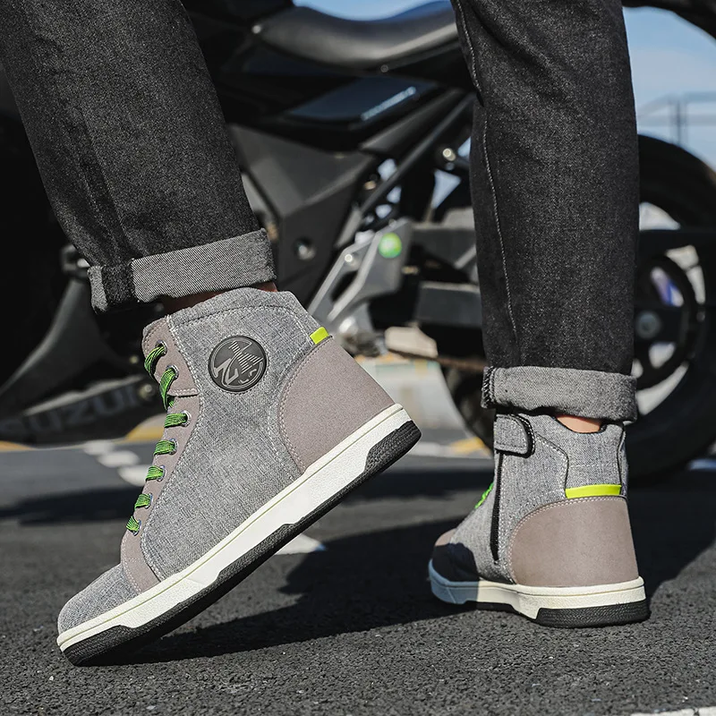 Motorcycle Boots Men Casual Waterproof Motorbike Shoes Breathable Protective Gear Riding Wearable Motocross Boots For Moto