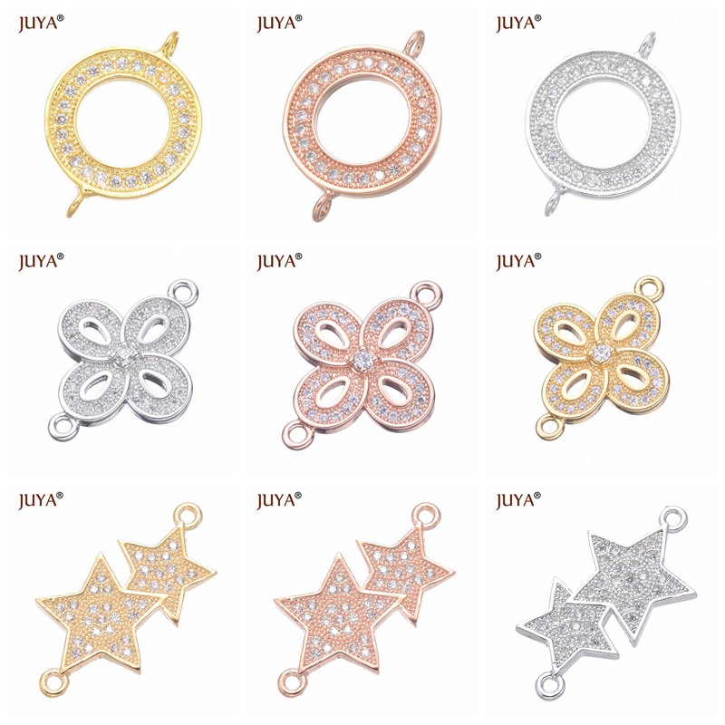 Crystal Rhinestones Circle Karma Infinity Connector DIY Bracelet Earrings Findings Loop Round Connectors for jewelry making 4pcs