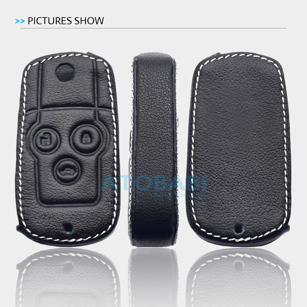 Leather Car Key Cover Flip Remote Fobs Protector Case Accessories For Honda Accord CR-V CRV Civic Jazz CR-Z Acura TL TSX MDX RDX
