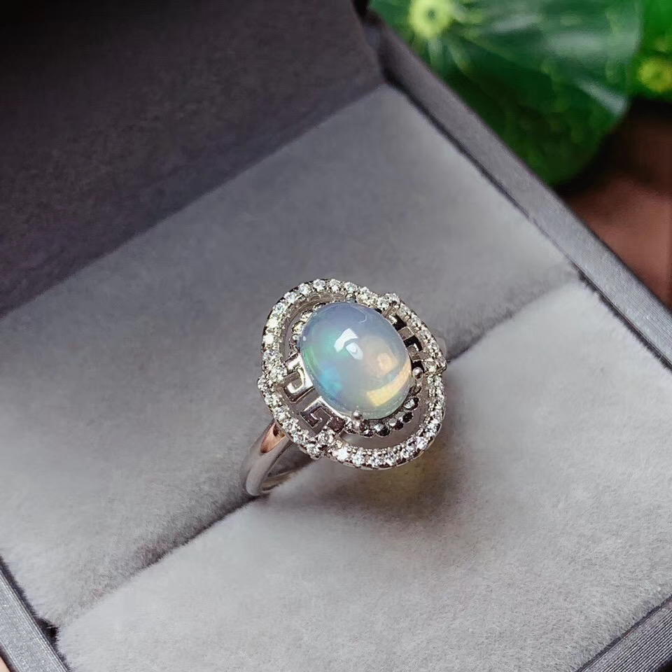 Anniversary Best Gift Elegant Rings for women Natural Real Opal Ring 925 sterling silver Fine jewelry Opal Ring