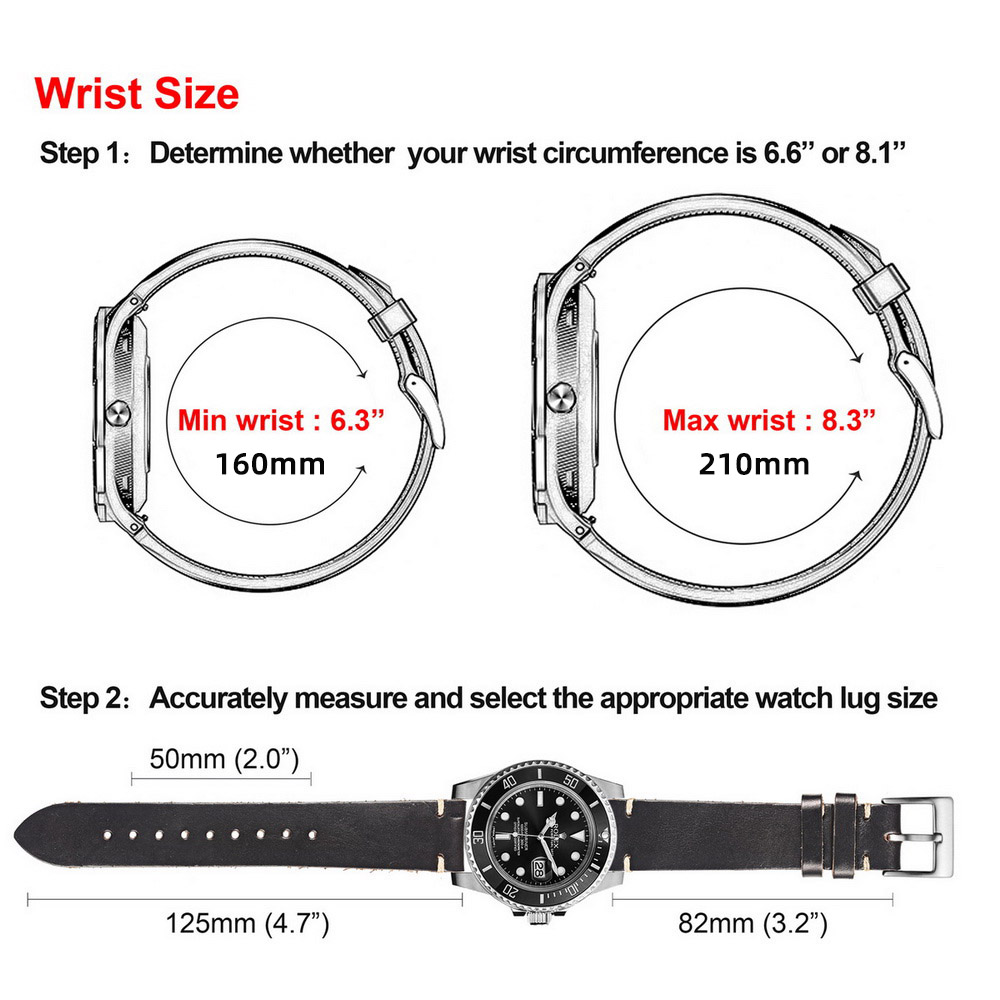 100% Horween Genuine Leather Watch Bands Quick Release Vintage Horsehide Wrist Strap For Man 22mm18mm20mm19mm21mm