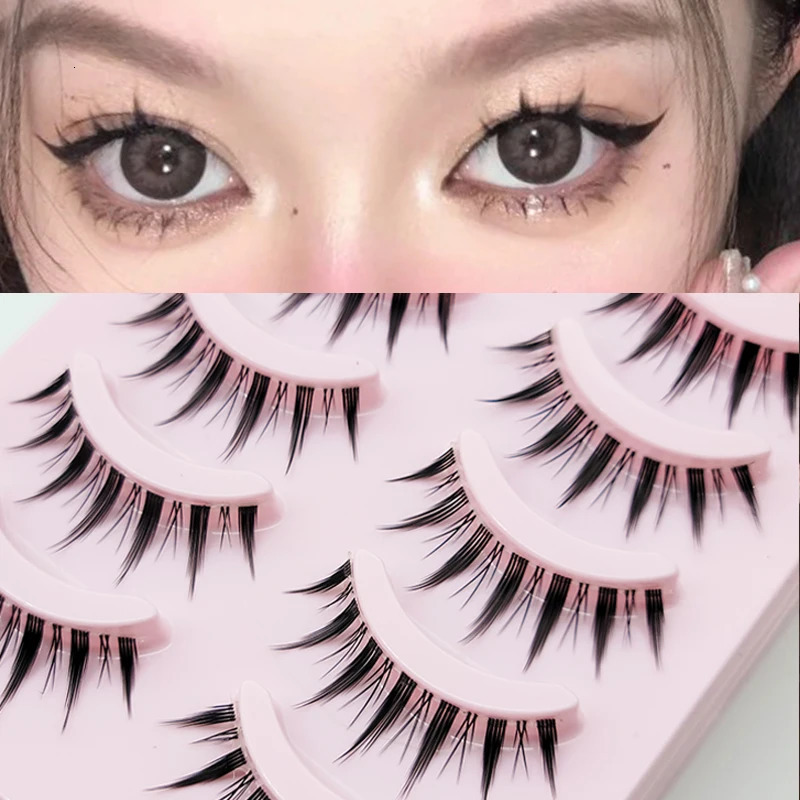 Manga Lashes Soft Natural Eyelashes Thick False Eyelashes Manga Eyelashes Daily Dating Makeup Eyelashes Lashes Wispy 240624