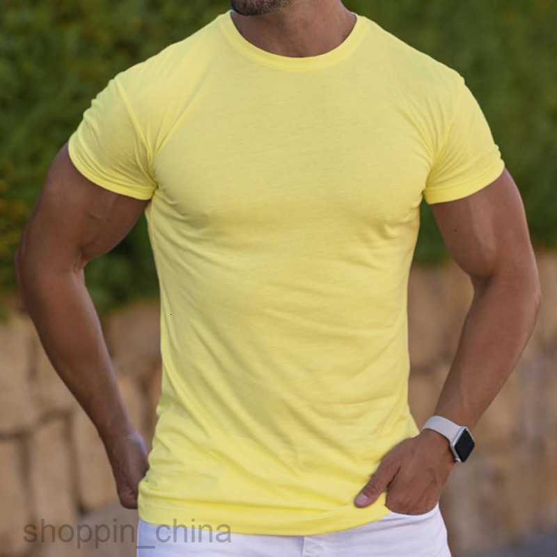 Men's T Shirts Male Summer Sports and Leisure Trend Personalized Solid Color Short sleeved Top Short sleeved Men tees tops