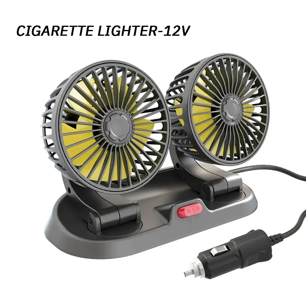 5V Car Fan Cooling Car Fan Dual Head Usb Car Fan 2 Speeds Adjustable Auto Cooler Air Fan Car Accessories Wind Regulation