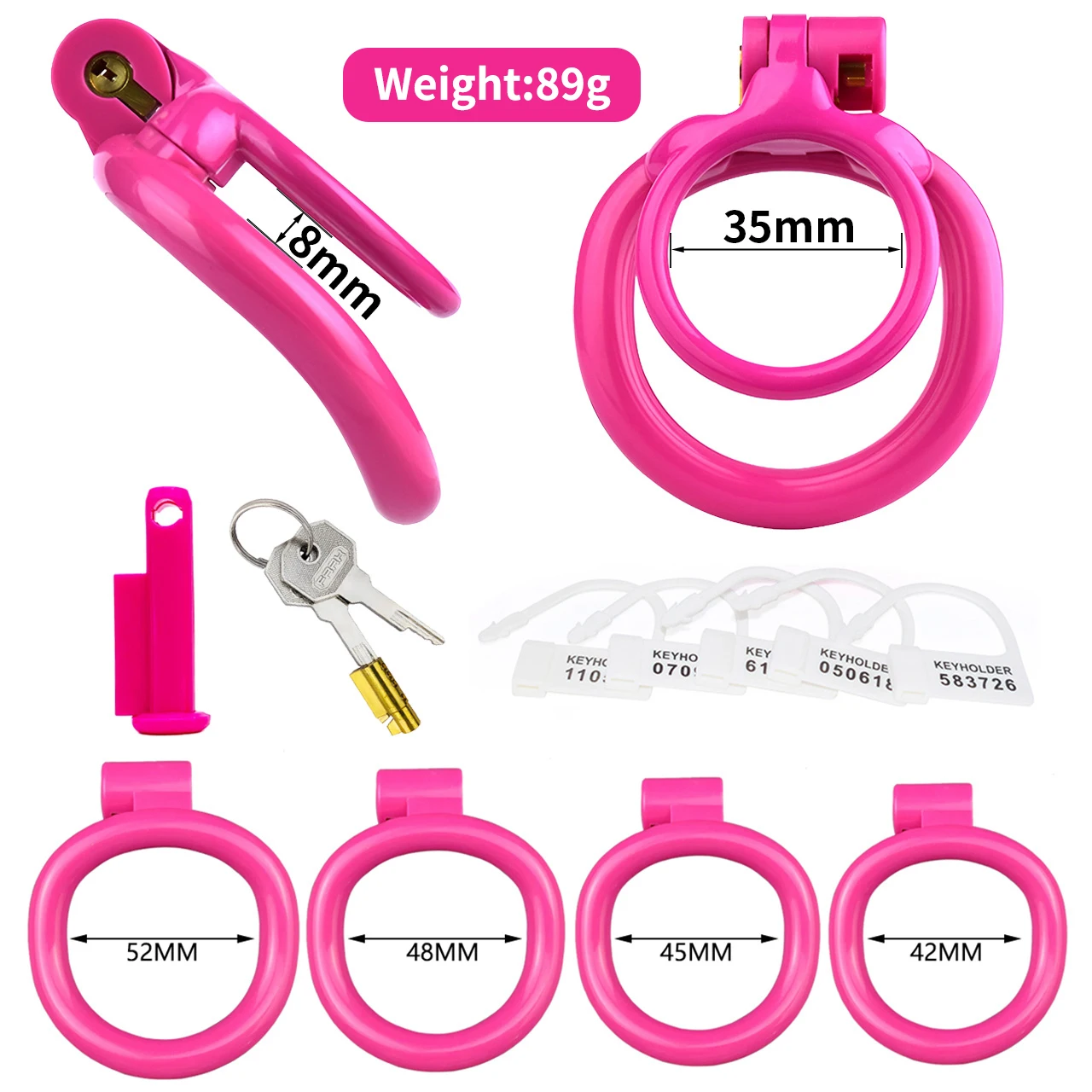 Bdsm Plastic Shaft Chastity Cage for Male Lightweight Cock Cage Device with 4Penis Rings Cock Ring Chastity Belt Sextoys for Men