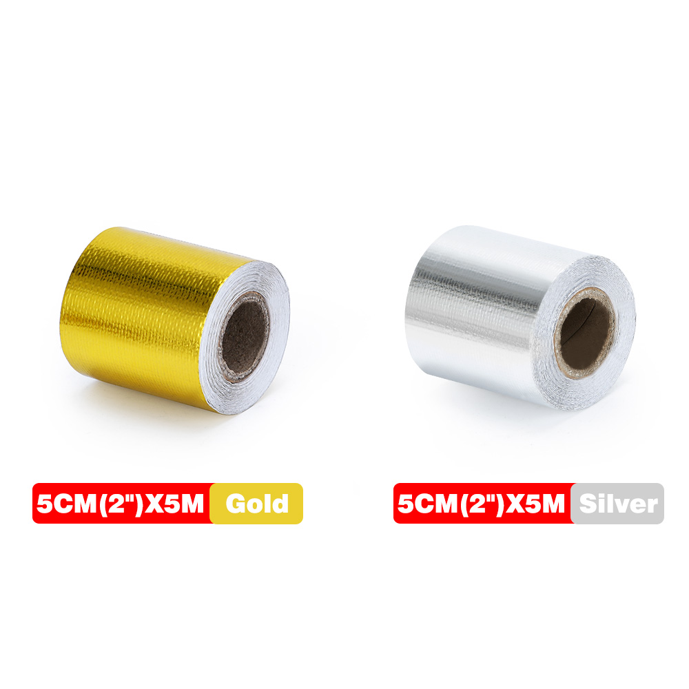 WLR RACING - 2"x5 Meter Aluminum Reinforced Tape Adhesive Backed Heat Shield Resistant Wrap Intake For bmw e46 WLR1613