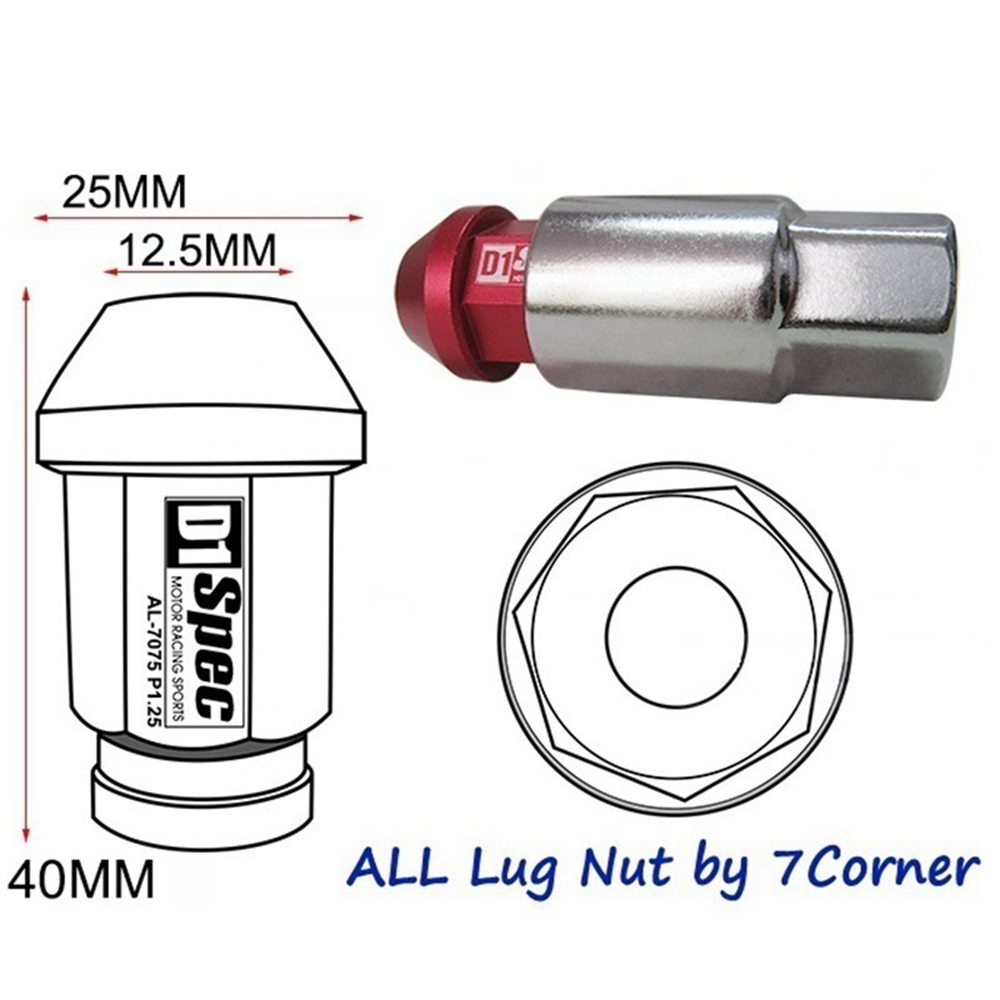 EPMAN - D1 Spec Jdm Racing Wheel Lug Nuts M12 X 1.25MM / M12 X 1.5MM 20PCS For Nissan Subaru Suzuki EP-NU670