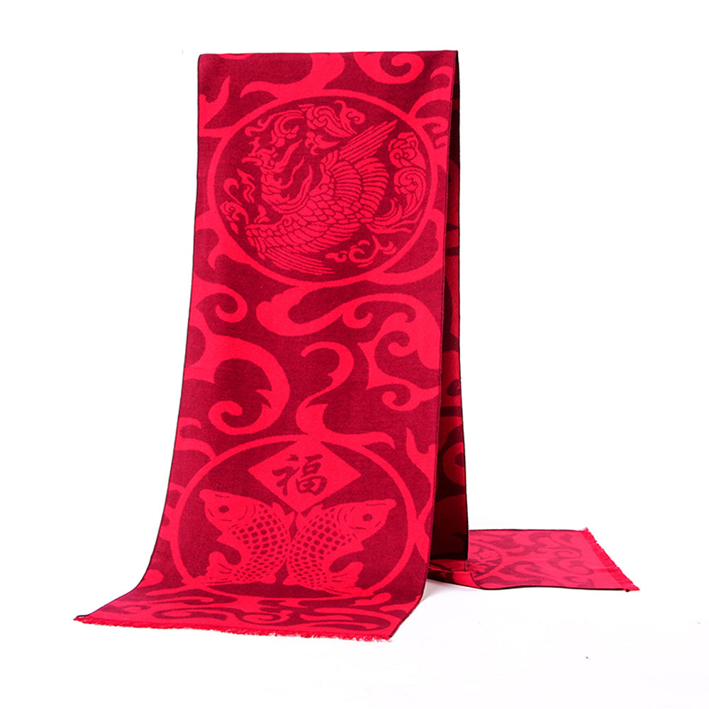 NEW Winter Scarf For Womens Fashion Chinese Red Men's Scarf Long Scarves Clothes Accessories Shawl Lucky Solid