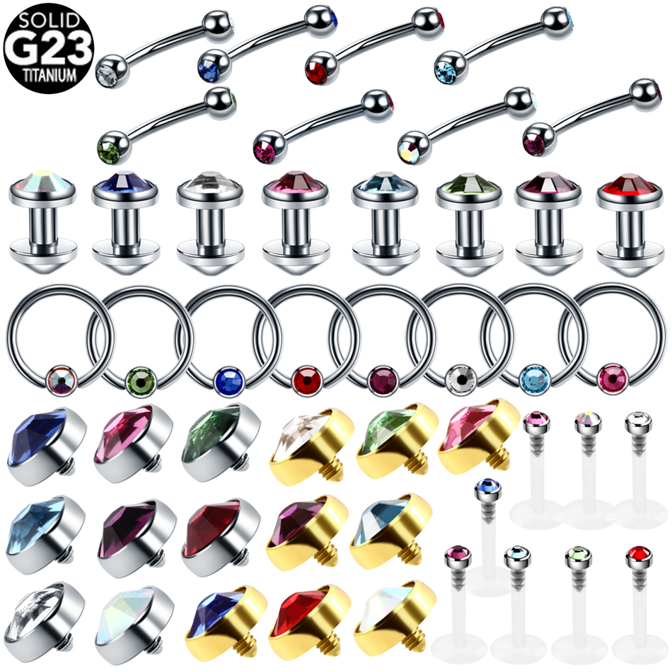 1PC Titanium Gem Dermal Anchor Top Piercing Sexy Vagina Eyebrow Labret Lip Helix Piercings Ear Cartilage Tragus Piercing Jewelry