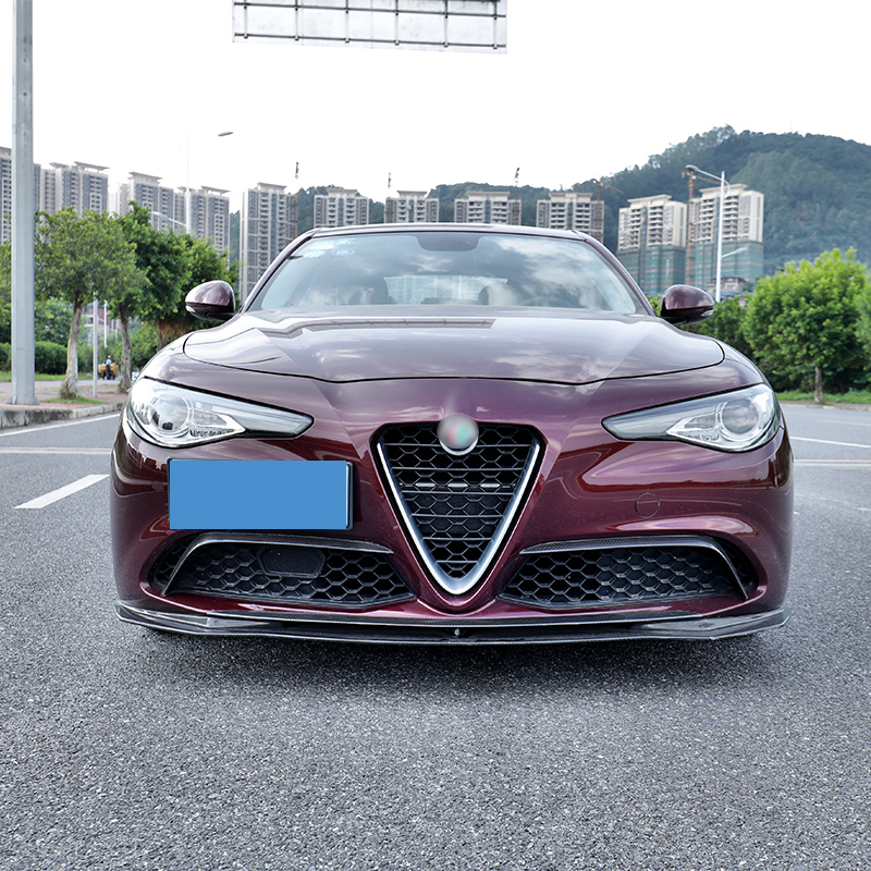 QHCP Car Racing Grille Strip Center Mesh Trim Sticker Clips 7Pcs ABS For Alfa Romeo Giulia Stelvio Modified Exterior Accessories