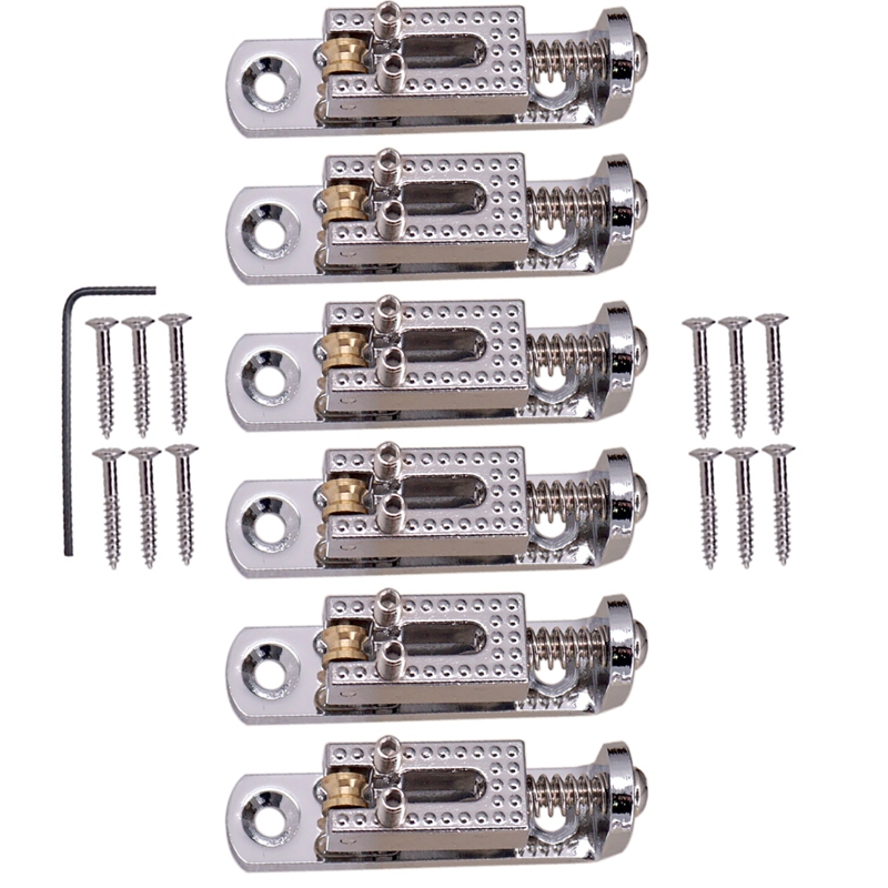 1 Set Of 6 Pcs Single Individual Bridge Saddles Tailpiece For Electric Guitar Replacement Accessories