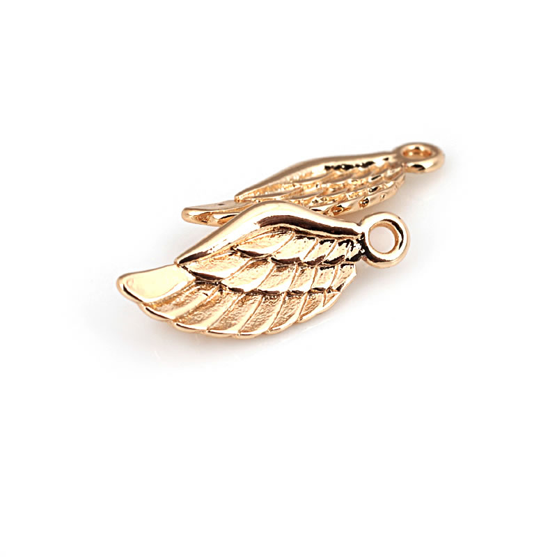 10PCS 16x7MM 18K Gold Color Brass Angel Wings Charms High Quality Diy Jewelry Making Necklace Earrings Accessories for Women