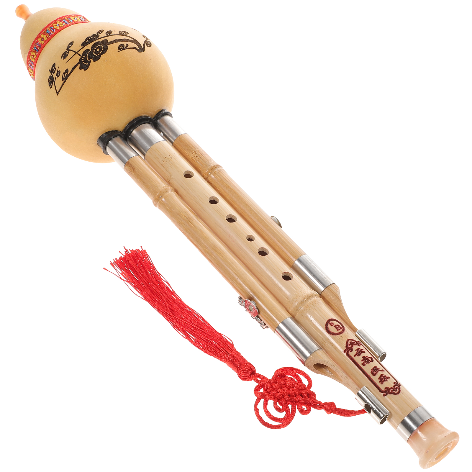 Chinese Handmade Hulusi Bamboo Gourd Cucurbit Flute Ethnic Musical Instrument bB Key for Beginner Music Lovers Instruments