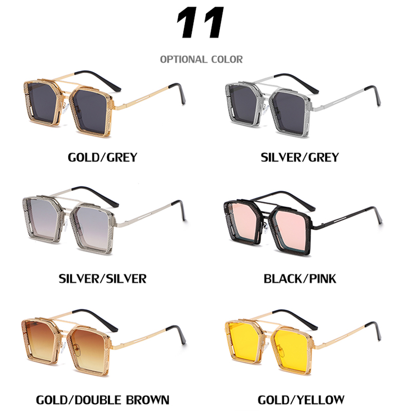 Vintage Steampunk Square Sunglasses Men 2024 Luxury Brand Retro Punk Sun Glasses For Male Trendy Rectangle Eyewear Wholesale
