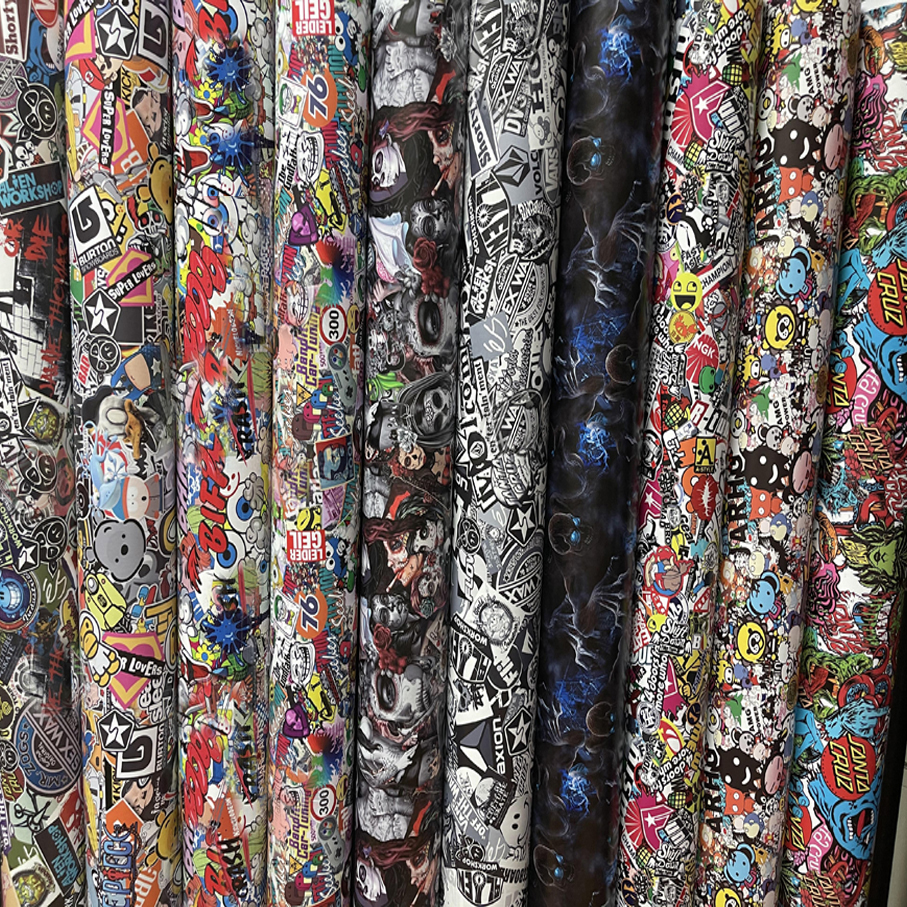 50cm*200/300cm Premium PVC Adhesive Skull Car Sticker Decal Sticker Bomb Vinyl Film Motorcycle Car Wrap Foil Air Bubble Free