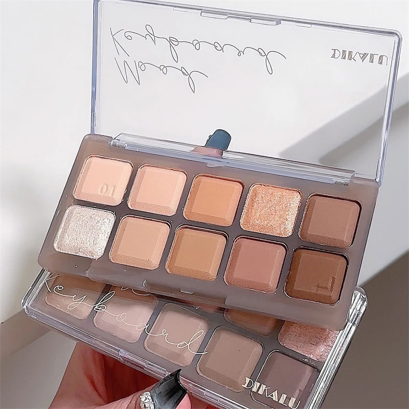 DIKALU Ten Color Eyeshadow Comprehensive Plate Matte Finish Glitter Earth Color Autumn Winter Color High Appearance Level Fe 240624