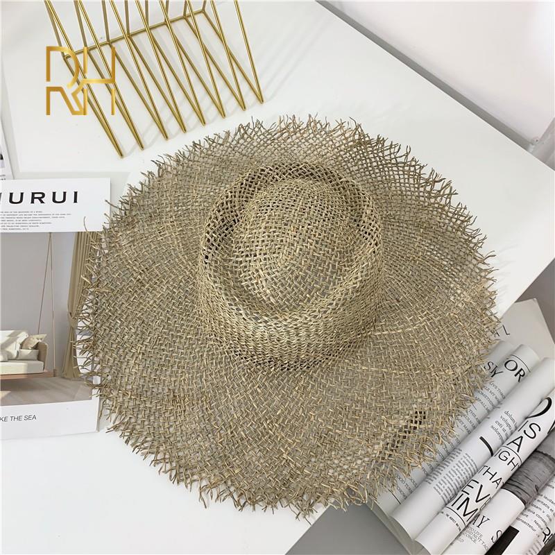 Casual Summer Girls Round Bowler Raw Fringe Straw Hat Hollow Seagrass Salt Hat Natural Women Sun Hat For Party Vacation