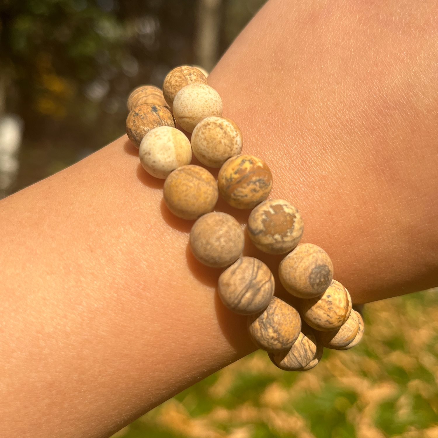 4mm-10mm Natural Stone Dull Polish Matte Picture Jasper Round Loose Spacer Beads For Jewelry Making Diy Bracelet Necklace 15''
