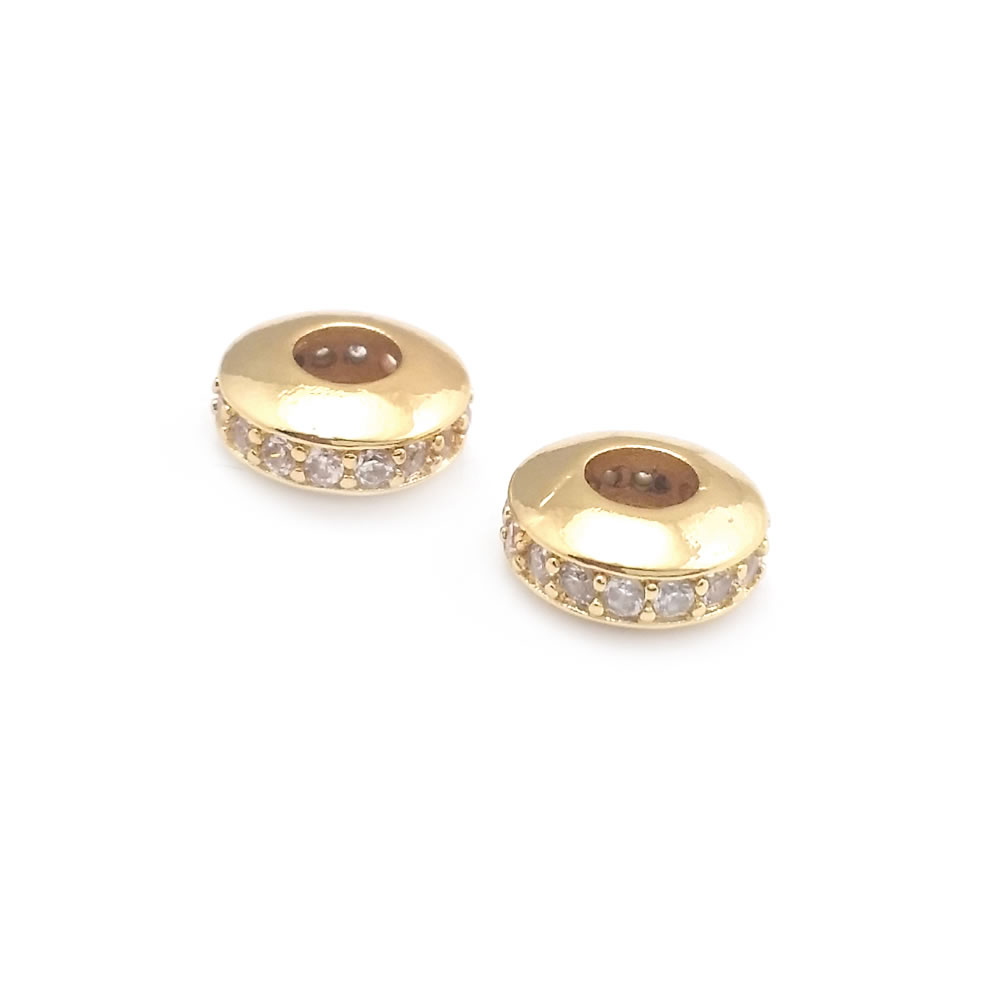 High Quality 18K Gold Color Brass Cylinder Barrel Oblate Wheel Spacer Beads Bracelets Beads Jewelry Making Diy Accessories