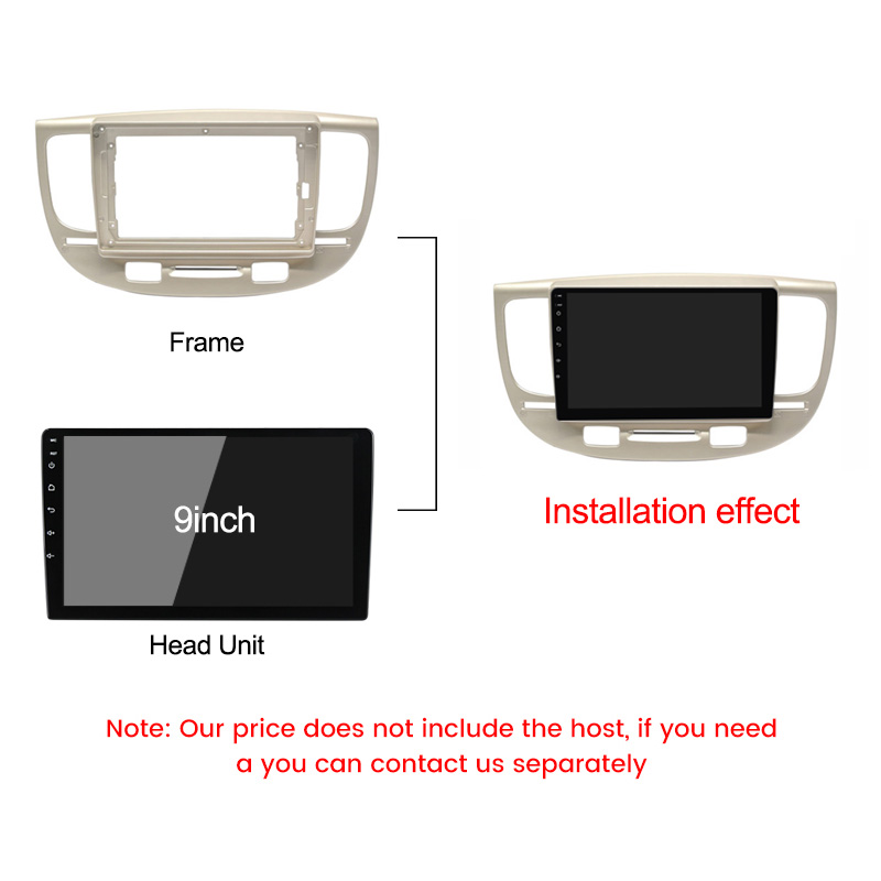 Car Radio Fascia Frame For Kia Rio2 Rio 2 2005 2006 2007 2008 2009 - 2011 Optional Cable Dash Fitting Panel Kit For 9inch