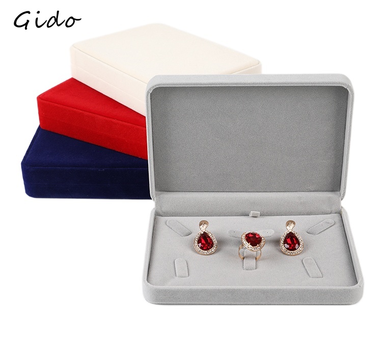 Jewelry Boxes and Packaging Velvet Jewelry Set Boxes Tray Travel Necklace Storage Display Case Jewelry Necklace Gift Box