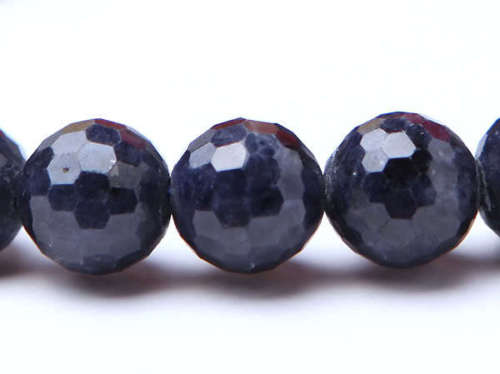 Genuine Natural Blue Sapphire Faceted Gemstone 7mm 8mm 9mm For Women Man Bracelet Stretch Faceted Round Beads Bracelet AAAAA