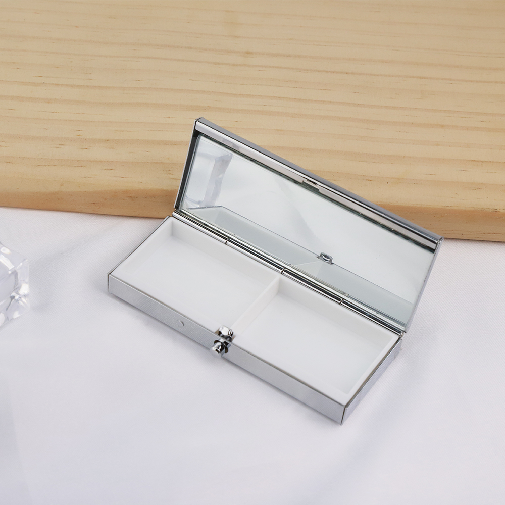 5/10pcs Portable Metal Rectangle Medicine Organizer Holder Container Tablet Pill Box Case 2 Cell Metal Rectangle Medicine Case
