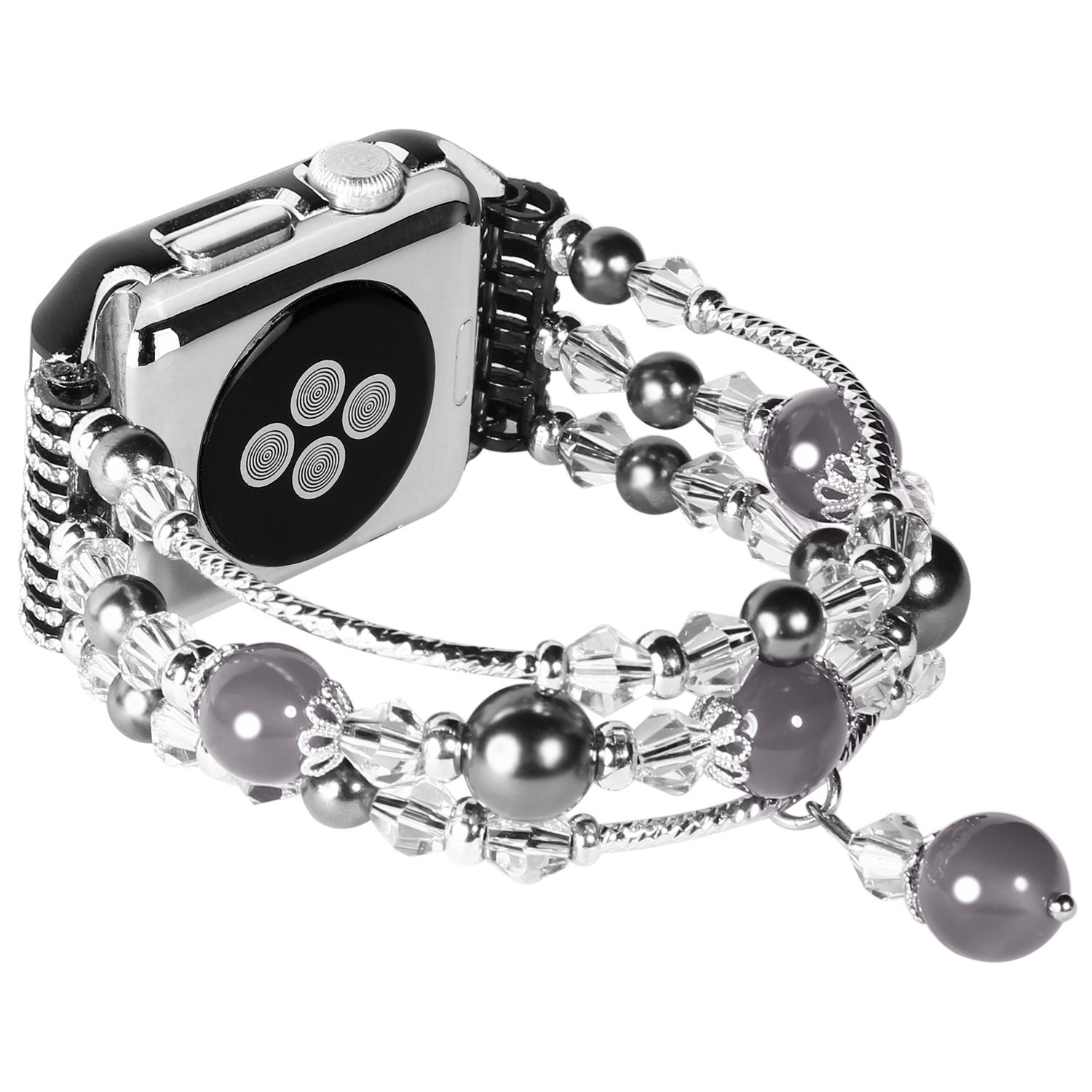 Elastic Jewelry bands For Apple Watch 38mm 42mm 40mm 44mm Women Bracelet Correa Metal Diamond Case for iWatch Series 6 5 4 3 2 1