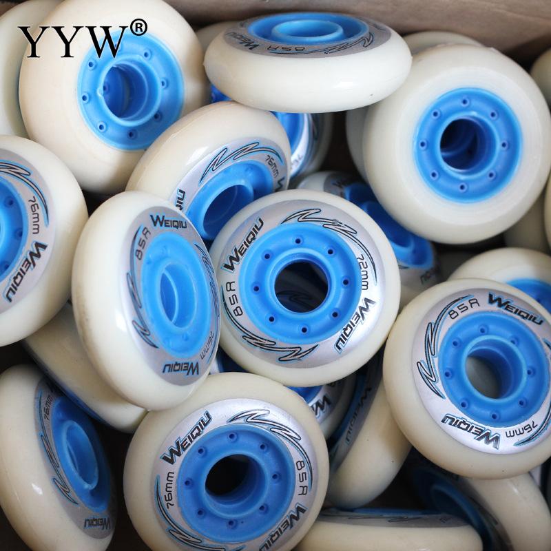 1PC White Green Inline Roller Skates Wheels 90A Freestyle Durable Tire 72mm 76mm 80mm Roller Skate Seba Replace Blading Wheel