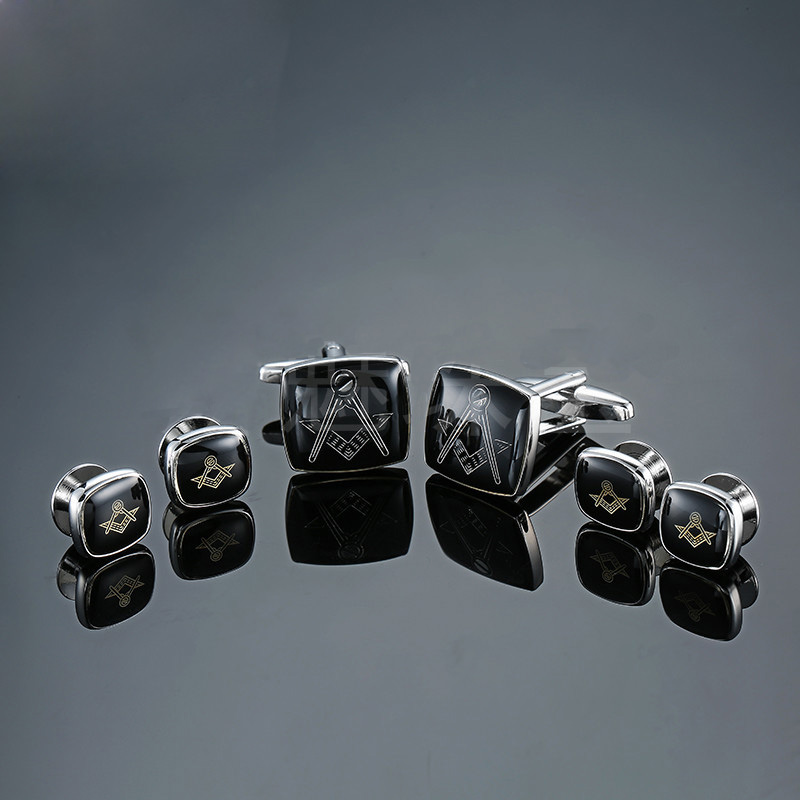 Hot Sale Men Cuff Links Freemasonry Cufflinks Masonic Cuff Buttons Sleeve Designer for Masonry Square and Compass with G