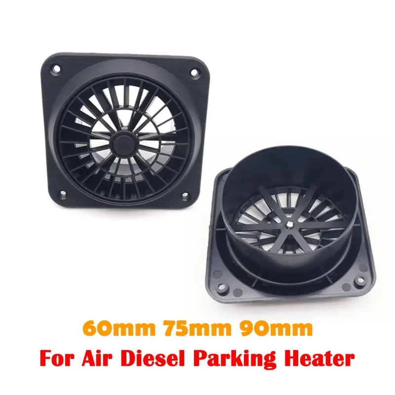 60/75/90mm Black Car Air Conditioner Outlet For Webasto Eberspacher Heater Air Vent Outlet with Fan Air Conditioning Vent