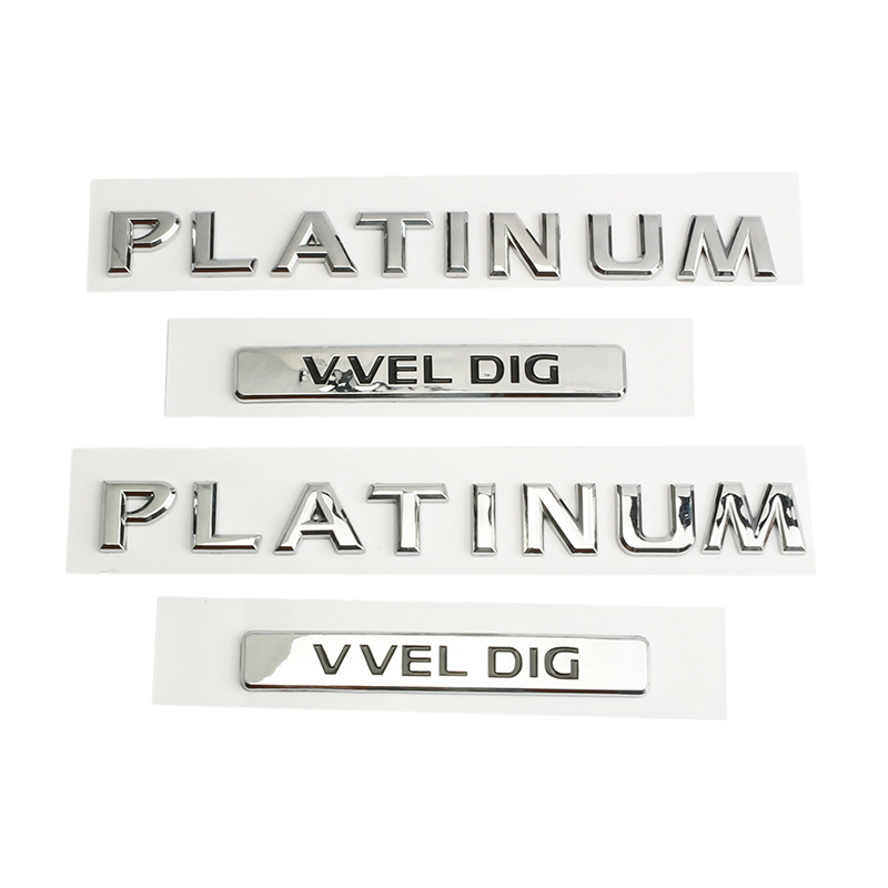 1 Pcs Car Rear Trunk PLATINUM VVEL DIG Badge Emblem Sticker For Nissan Patrol Armada Letters Nameplate Auto Accessories