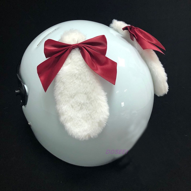 Rabbit Ears Motorcycle Helmet Decorations Casco Para Moto Cat Ear Modified Electric Vehicle Ski Helmets Accessories for Women