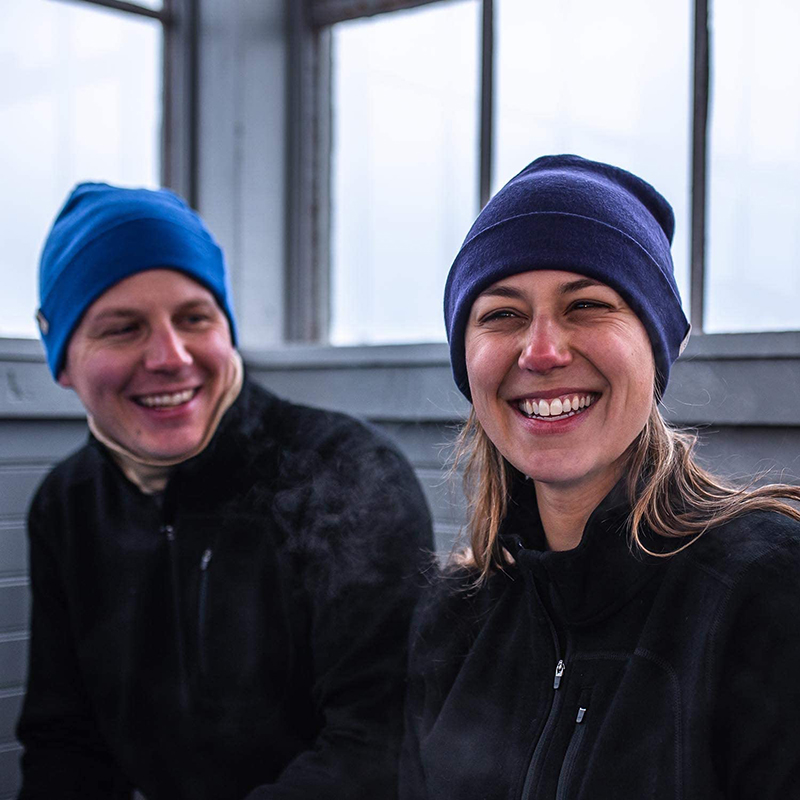 Unisex Merino Wool 230 Cuffed Beanie Hat Layer Winter Warm Knitted Hats 100% Merino Wool Ridge Cuff Wool Cap Men Women Christmas