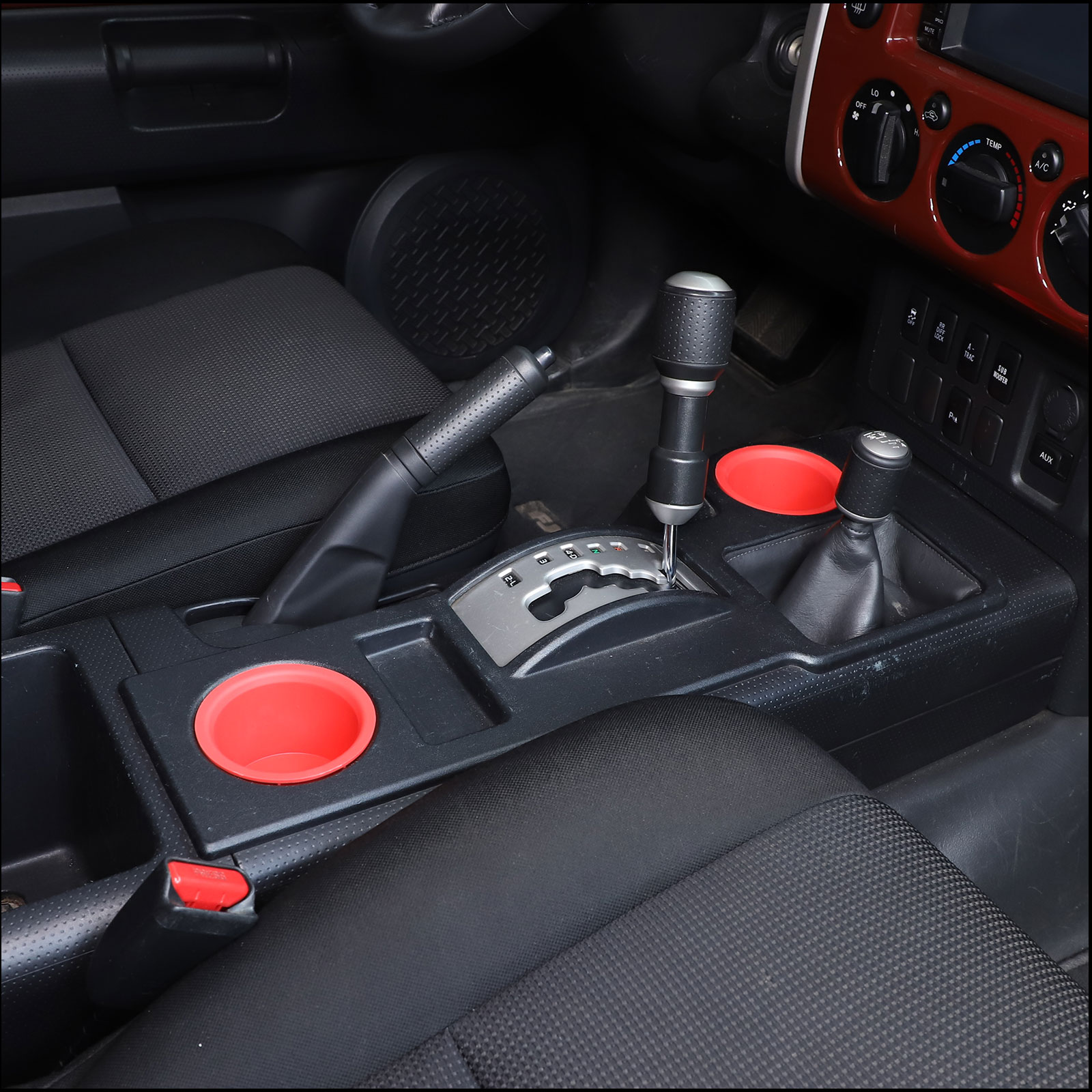 TPE Car Center Console Front Water Cup Holder Insert Box for Toyota FJ Cruiser 2007-2021 Interior Storage Accessories