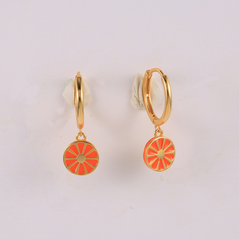Aide Gold Color Silver Color Mini Red Flamenco Dance Shoe Shape Pendant Dangle Earrings For Women Starfish Orange Charm Earrings